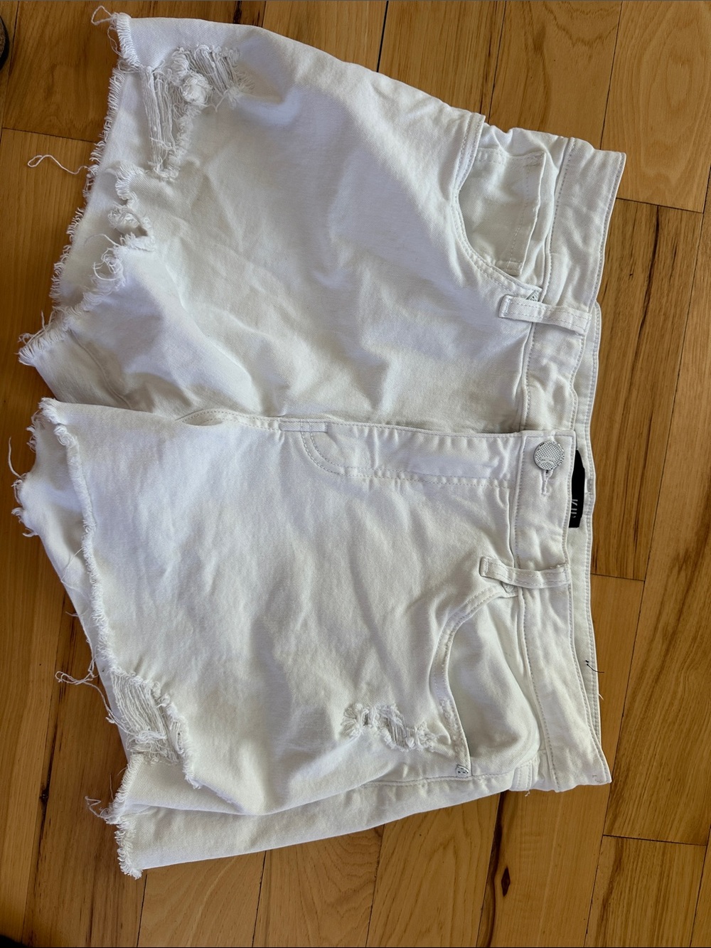 Kut from the Kloth White Distressed Denim Cutoff Shorts